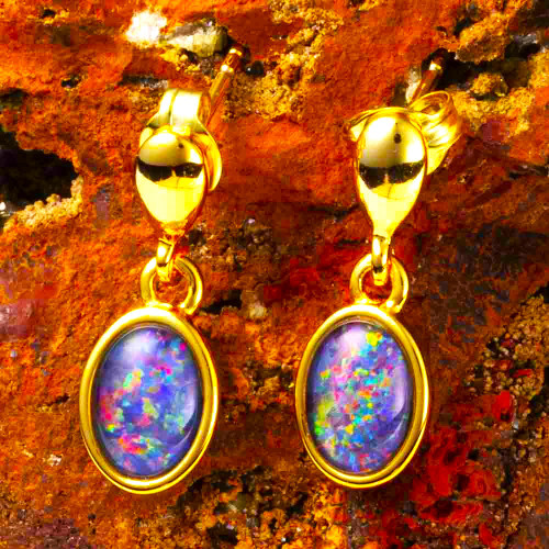 STELLAR DAZE 18KT GOLD PLATED  OPAL DROP EARRINGS STELLAR DAZE 18KT GOLD PLATED  OPAL DROP EARRINGS